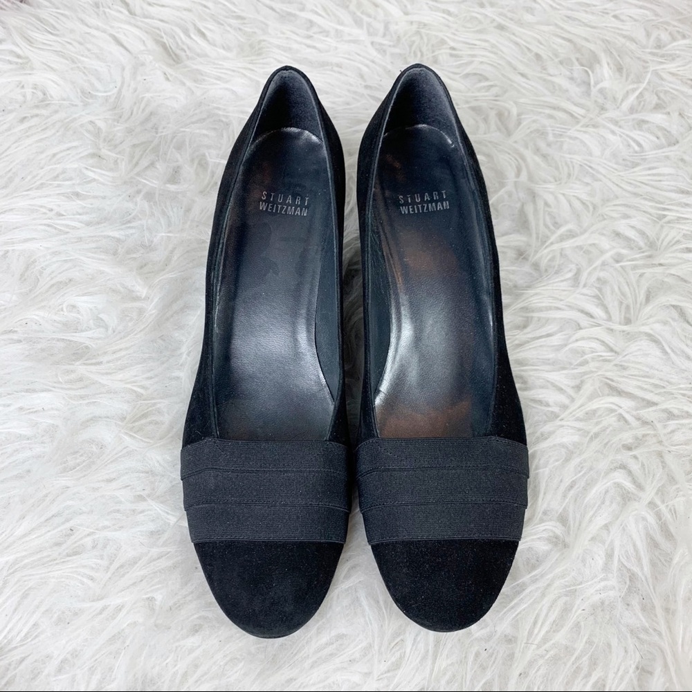 STUART WEITZMAN Suede Wedge Heel Round Toe 8.5 Narrow - Picture 2 of 11
